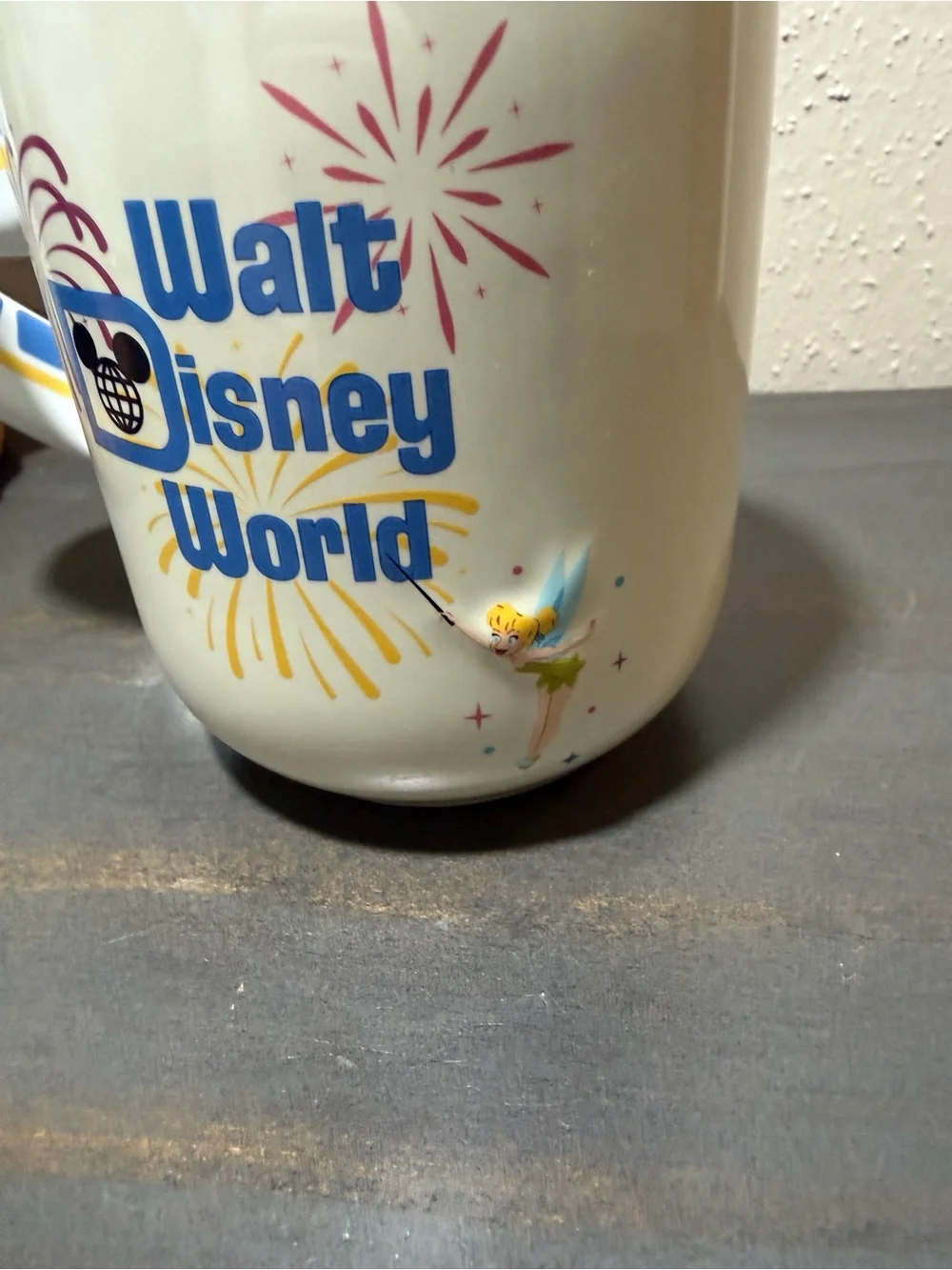 Disney mug w Mickey and Minnie featuring a monorail handle NWT